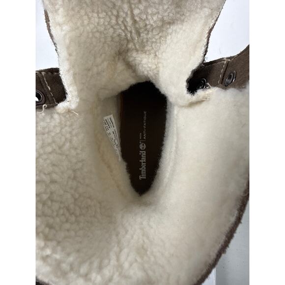 Timberland Roll Top Boots Womens 8 Light Brown Nubuck Warm Lined Fleece WP - Picture 11 of 14